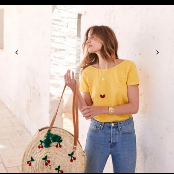 Sezane Yellow Strappy Back T Shirt Top - Picture 2 of 7